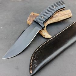 couteau de poche Fait À Main Lame Acier D2 Manche En Bois Micarta M2