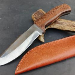 couteau de poche Fait À Main Lame Acier D2 Manche En Bois wengé