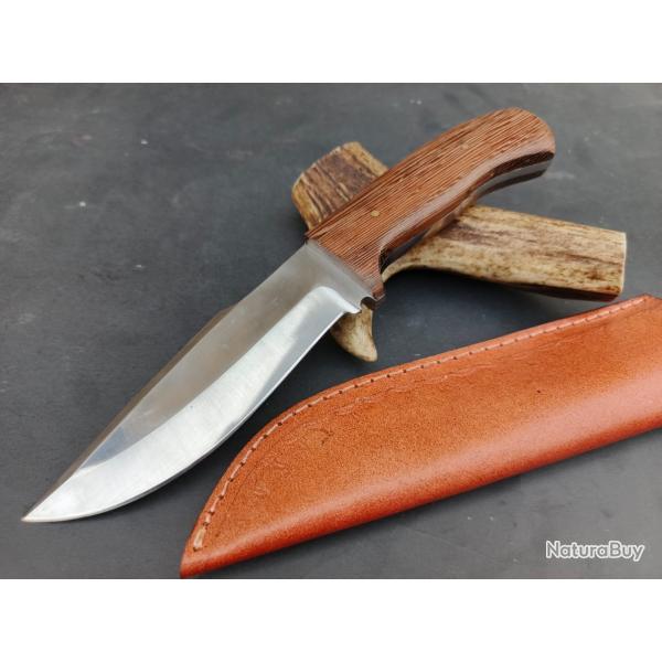 couteau de poche Fait  Main Lame Acier D2 Manche En Bois weng