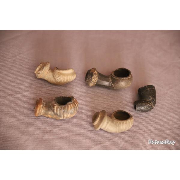 Cinq fourneaux de pipe ( Al-?h?b?k? ou ??ubuk? en turc) - Egypte, priode Ottomane (17me -18me)