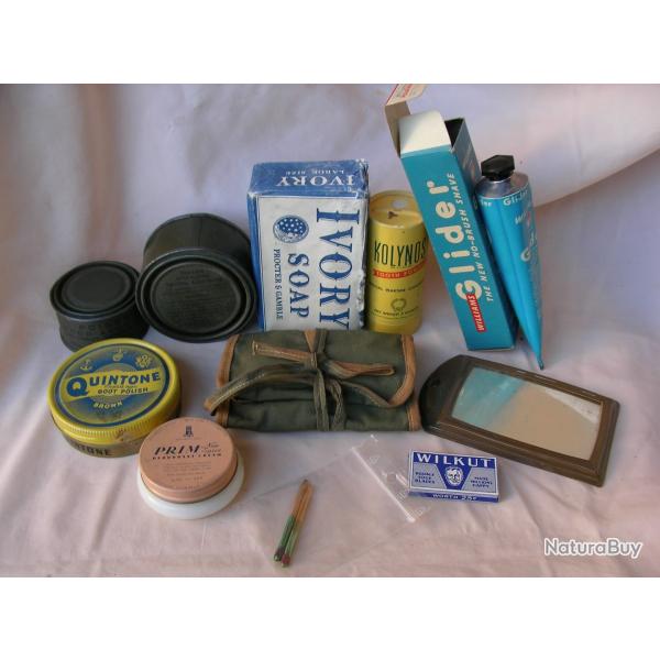 WW2 US LOT 11 LMENTS D'HYGINE/DIVERS DU SOLDAT MILITAIRE AMRICAIN ( 39-45 ) LOT 8