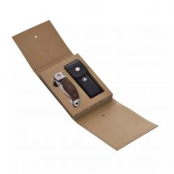 Offre!Laguiole Heritage Coffret Couteau de Chasse avec Etui en Cuir Noir