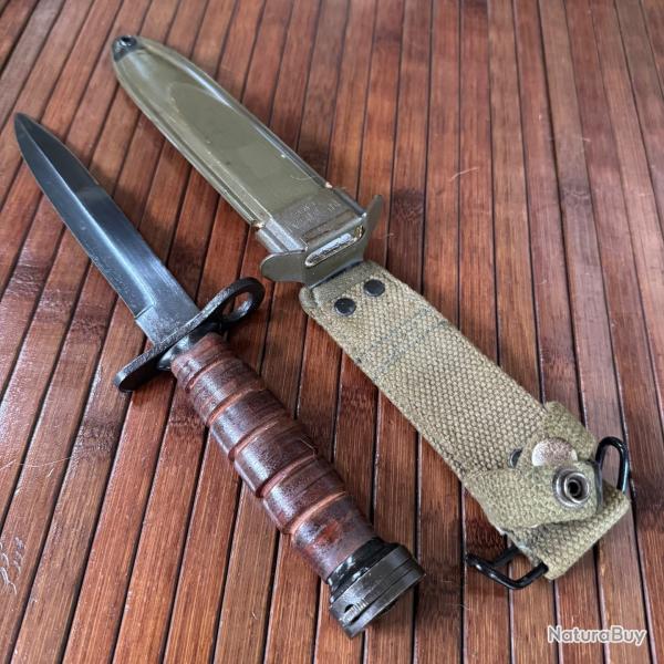 POIGNARD DE COMBAT BAONNETTE U.S M4 KIFF JAPAN FOURREAU US.M8 Al TWB SUPERBE TAT
