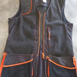 GILET BALL TRAP - NOIR / ORANGE - TAILLE L - MARQUE SOLOGNAC