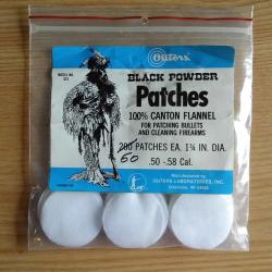 60x Calepins - patches ép. 0,3mm pour calibre .50 à .58 poudre noire