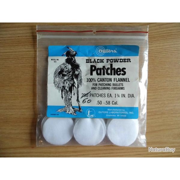 60x Calepins - patches p. 0,3mm pour calibre .50  .58 poudre noire