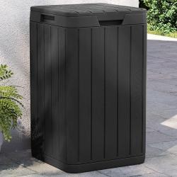 Poubelle d'extérieur anthracite 38x38x65 cm PP