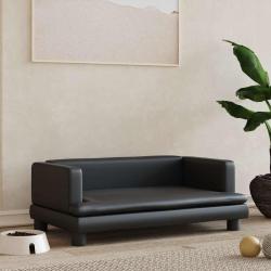 Lit pour chien noir 80x45x30 cm similicuir