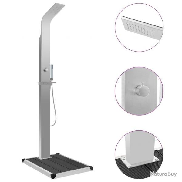 Douche d'extrieur avec receveur de douche WPC Acier inoxydable