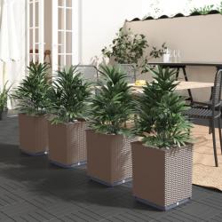 Jardinières 4 pcs marron 30x30x37 cm polypropylène