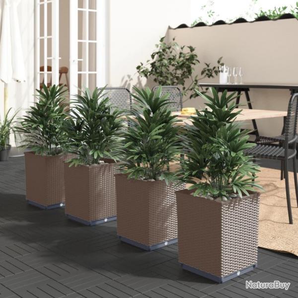 Jardinires 4 pcs marron 30x30x37 cm polypropylne
