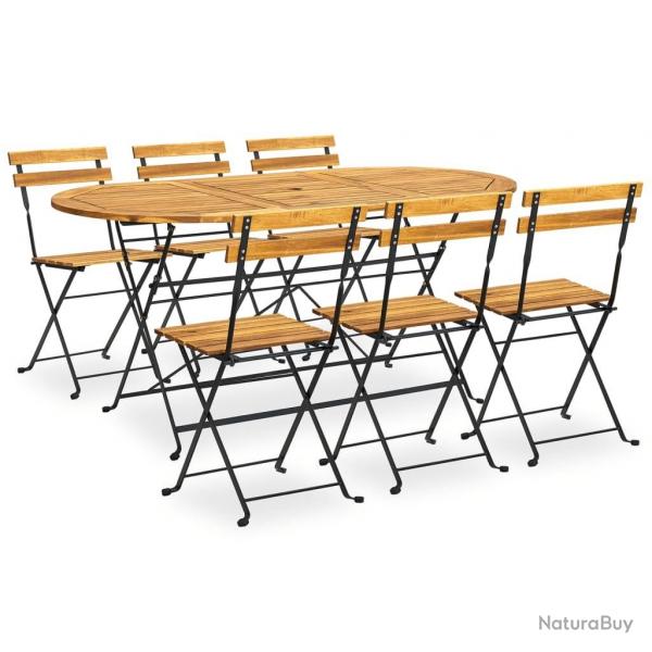 Ensemble  manger d'extrieur pliable 7pcs Bois d'acacia solide