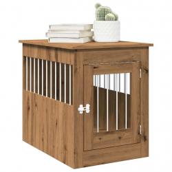 Meuble de cage pour chiens chêne artisanal 55x80x68 cm
