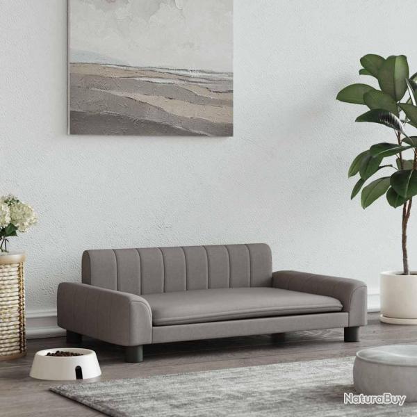 Lit pour chien taupe 90x53x30 cm tissu