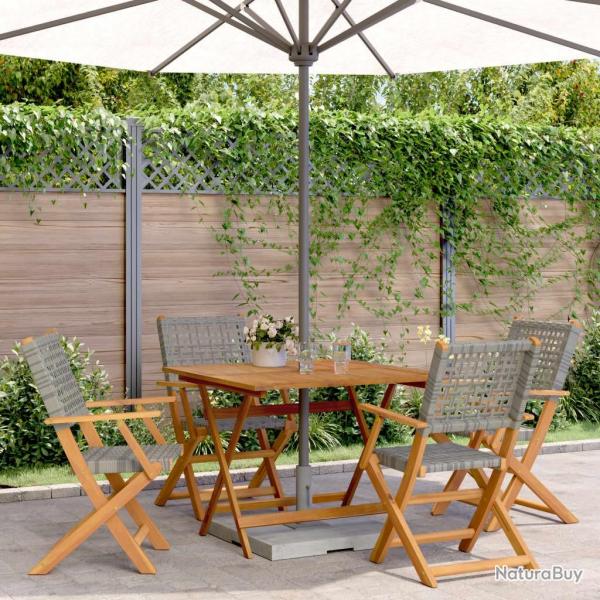 Ensemble  manger de jardin 5 pcs rsine tresse et bois massif
