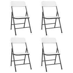 Chaises de jardin pliables lot de 4 PEHD Blanc