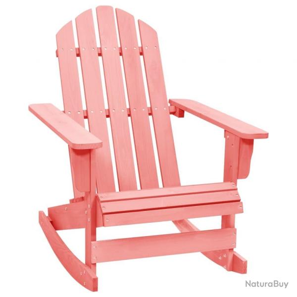 Chaise  bascule de jardin Adirondack bois de sapin massif rose