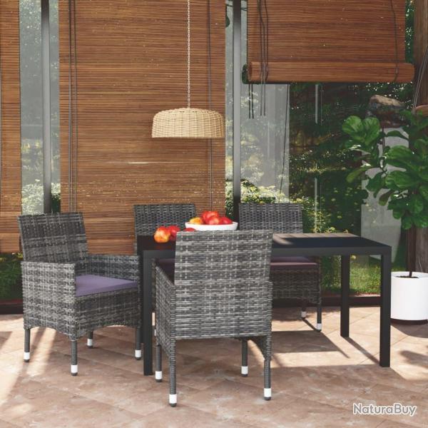 Ensemble  manger de jardin coussins 5pcs Rsine tresse Gris