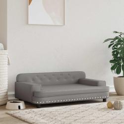 Lit pour chien gris 90x53x30 cm similicuir