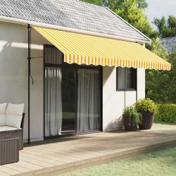 Tissu de remplacement de cantonnière d'auvent jaune blanc 4 m