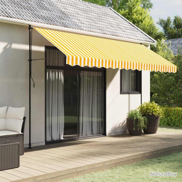 Tissu de remplacement de cantonnire d'auvent jaune blanc 4 m