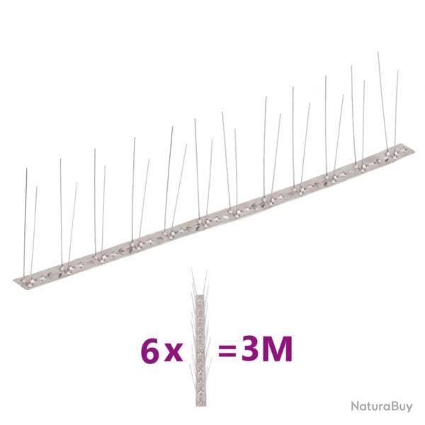 Ensemble de 6 pointes  2 ranges contre oiseaux Inox 3 m