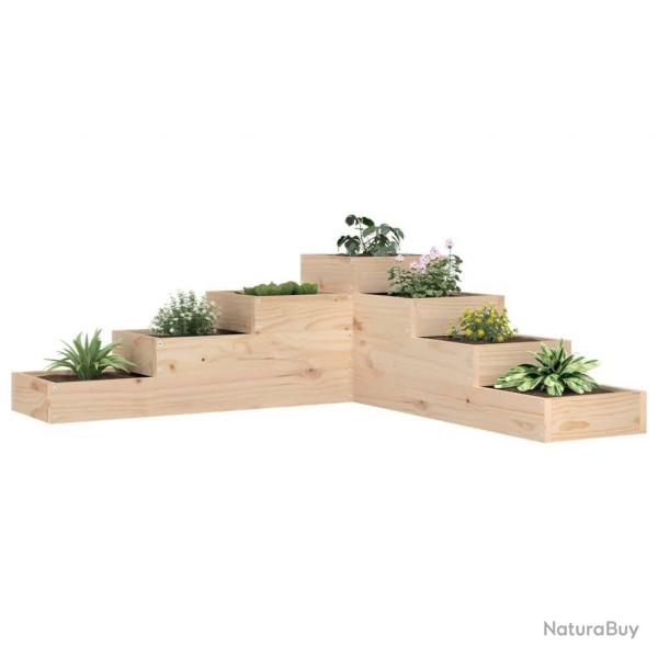 Jardinire 4 niveaux 106x104,5x36 cm bois de pin massif