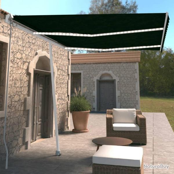Auvent manuel rtractable avec LED 350x250 cm Anthracite