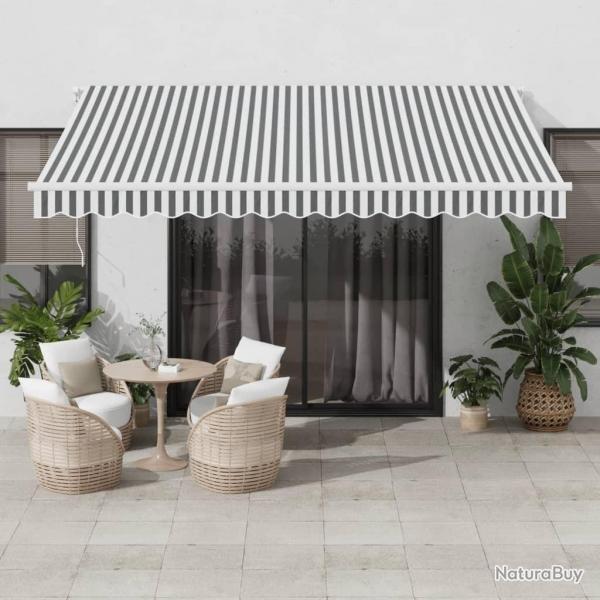 Auvent manuel rtractable anthracite et blanc 400x350 cm
