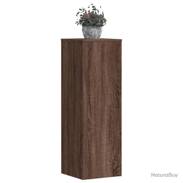 Supports pour plantes 2 pcs chne marron bois d'ingnierie