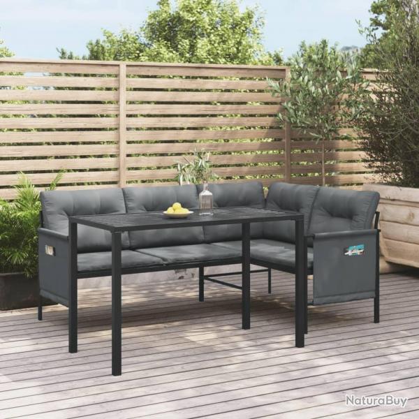 Ensemble  manger de jardin 2 pcs anthracite acier