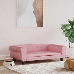 Lit pour chien rose 95x55x30 cm velours