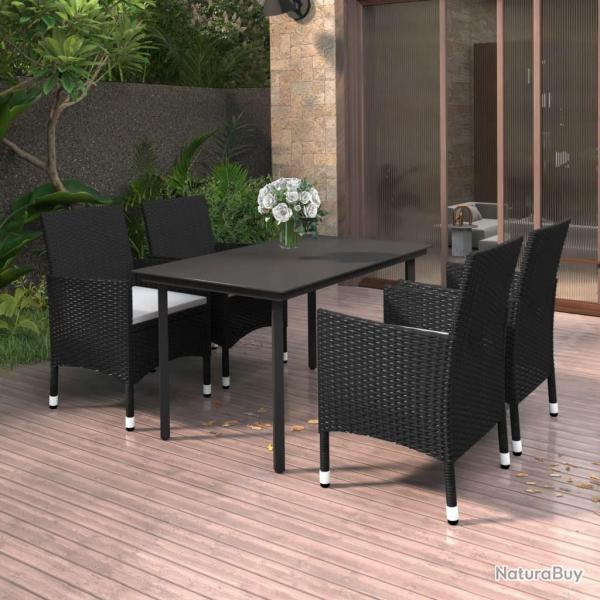 Ensemble  manger de jardin coussins 5 pcs Rsine tresse Verre