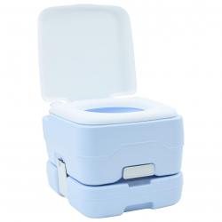 Toilette de camping portablebleu 10L avec réservoir d'eau douce de 10L et réservoir à déchets