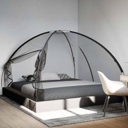 Moustiquaire mongole avec portes 220 maille noir 200x200x135 cm