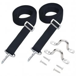 Sangles de toit bimini 2 pcs Tissu et acier inoxydable