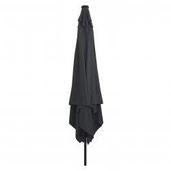 Parasol carré de jardinavec lumières LED 295x245 cm en anthracite