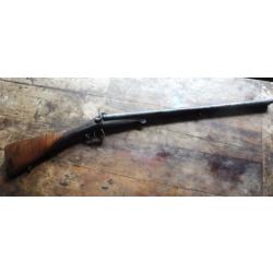 ancien fusil de chasse type lefaucheux a broche calibre 12 damassé beck a geneve poudre noire D