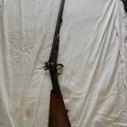 FUSIL DE CHASSE A PERCUSSION, chargement par la"gueule" ( cal 16 ?)