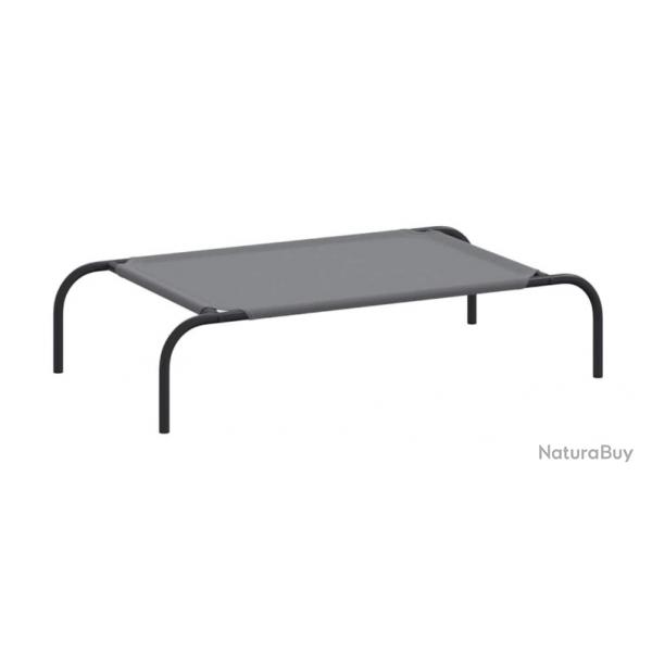 Lit surlev gris pour chien 90x50x20 cm - Tissu Oxford et acier, confortable et pratique