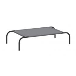 Lit surélevé gris pour chien 110x65x20 cm - Tissu Oxford et acier, confortable et pratique