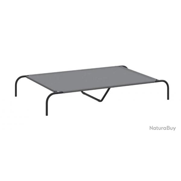 Lit surlev gris pour chien 130x80x20 cm - Tissu Oxford et acier robuste, confortable et pratique