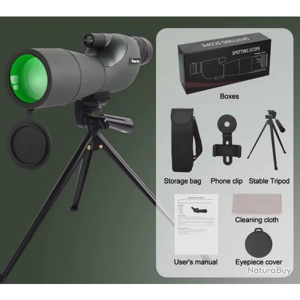 Longue vue 25-75x60 HD Tlescope /Trpied - LIVRAISON OFFERTE