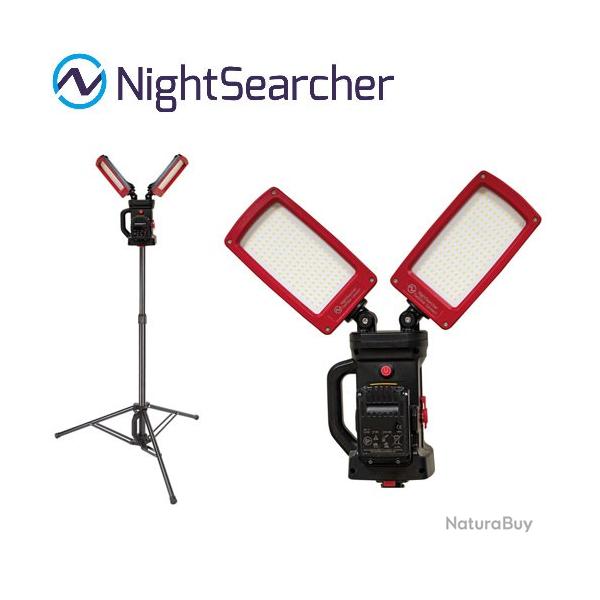 Lampe de travail NightSearcher TwinStar Connect rechargeable - 12000 Lumens - Double tte orientable