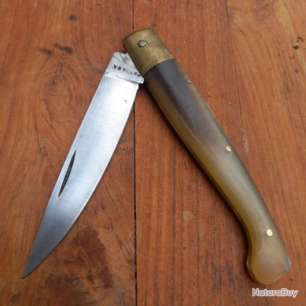 Trs Grand et magnifique Couteau SARDE PATTADA 26 cm Manche en Corne