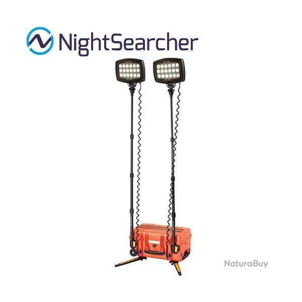 Projecteur Nightsearcher Solarisduo 20K 40000 Lumens - Double tte d'clairage - Batterie Lithium
