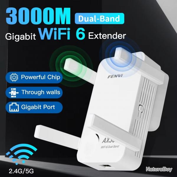 AMPLIFICATEUR WIFI 6 2402Mbps AX3000 2.4G/5GHz Signal rseau LONGUE PORTEE NEUF