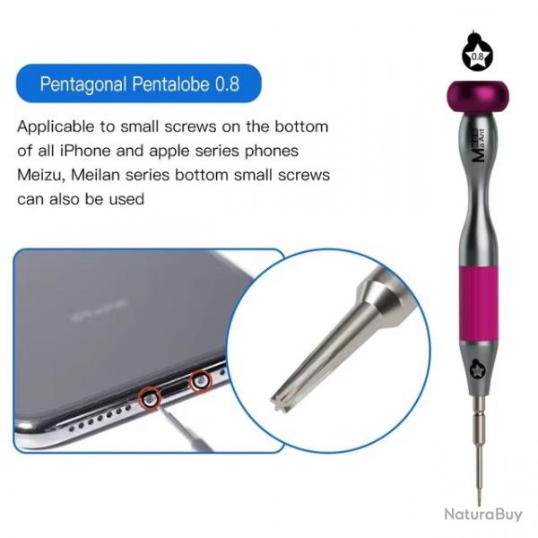 TOURNEVIS DE PRECISION PENTALOBE 0.8 MAGNETIQUE Ma-ant My-903 TELEPHONE ORDINATEUR SWITCH PC