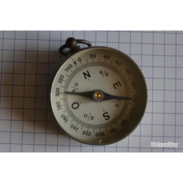 Boussole ancienne en mtal argent