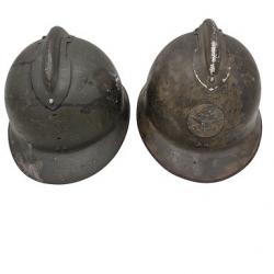 LOTS 2 CASQUES ADRIAN MDL 26